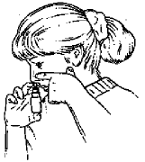Girl using Nasal Spray